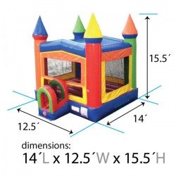 Dimensions20Rainbow20Bounce20House20Rentals20Pittsburgh20PA 1 Rainbow Bounce House with Basketball Hoop