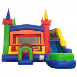 inflatable bounce house rental pittsburgh pa water slide modular r 1 Rainbow Wet/Dry Bounce House Water Slide Combo